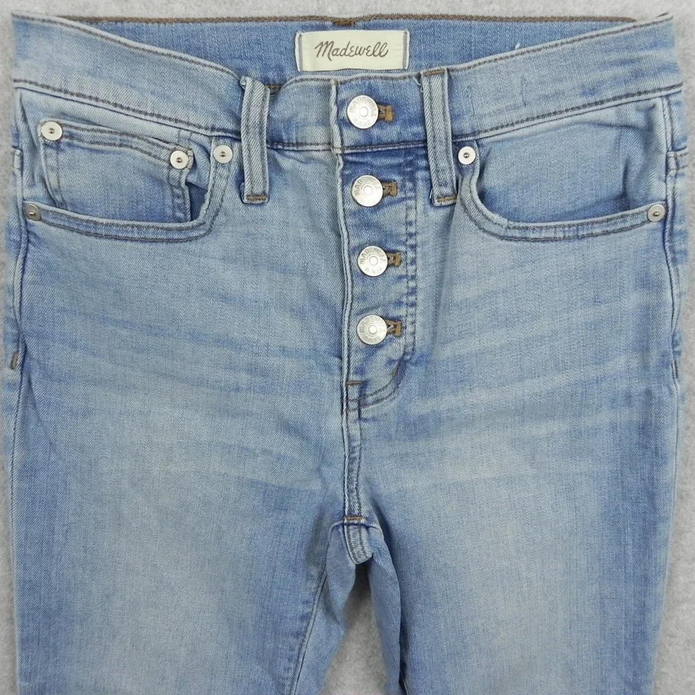 Madewell‎ Jeans Womens 24 Cali Demi-Boot Button Fly Stretch Flex Denim Blue